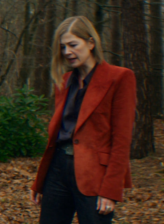 Rosamund Pike Ladies First 2026 Alex Fox Suede Blazer