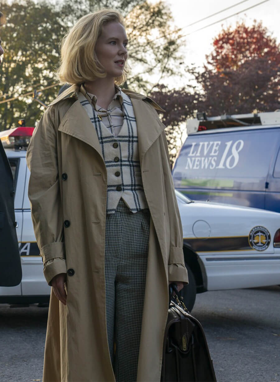 Rosy McEwen Scarpetta 2026 Past Kay Beige Coat 