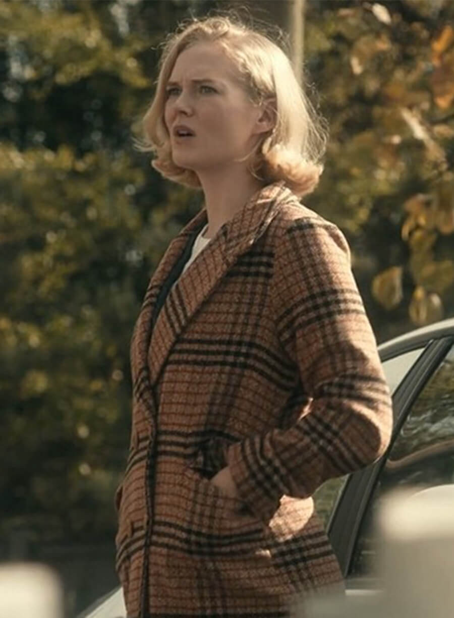 Rosy McEwen Scarpetta 2026 Past Kay Plaided Coat