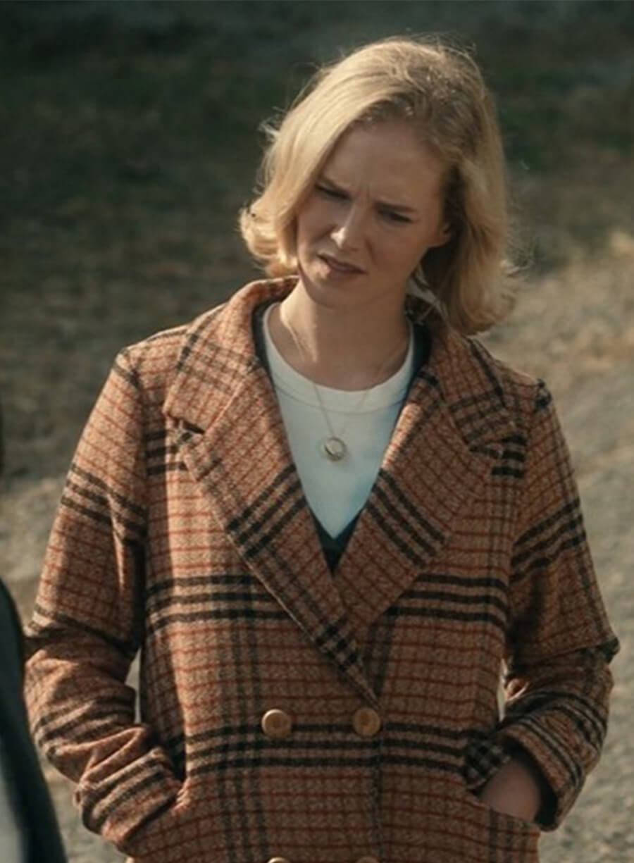 Rosy McEwen Scarpetta 2026 Past Kay Plaided Coat