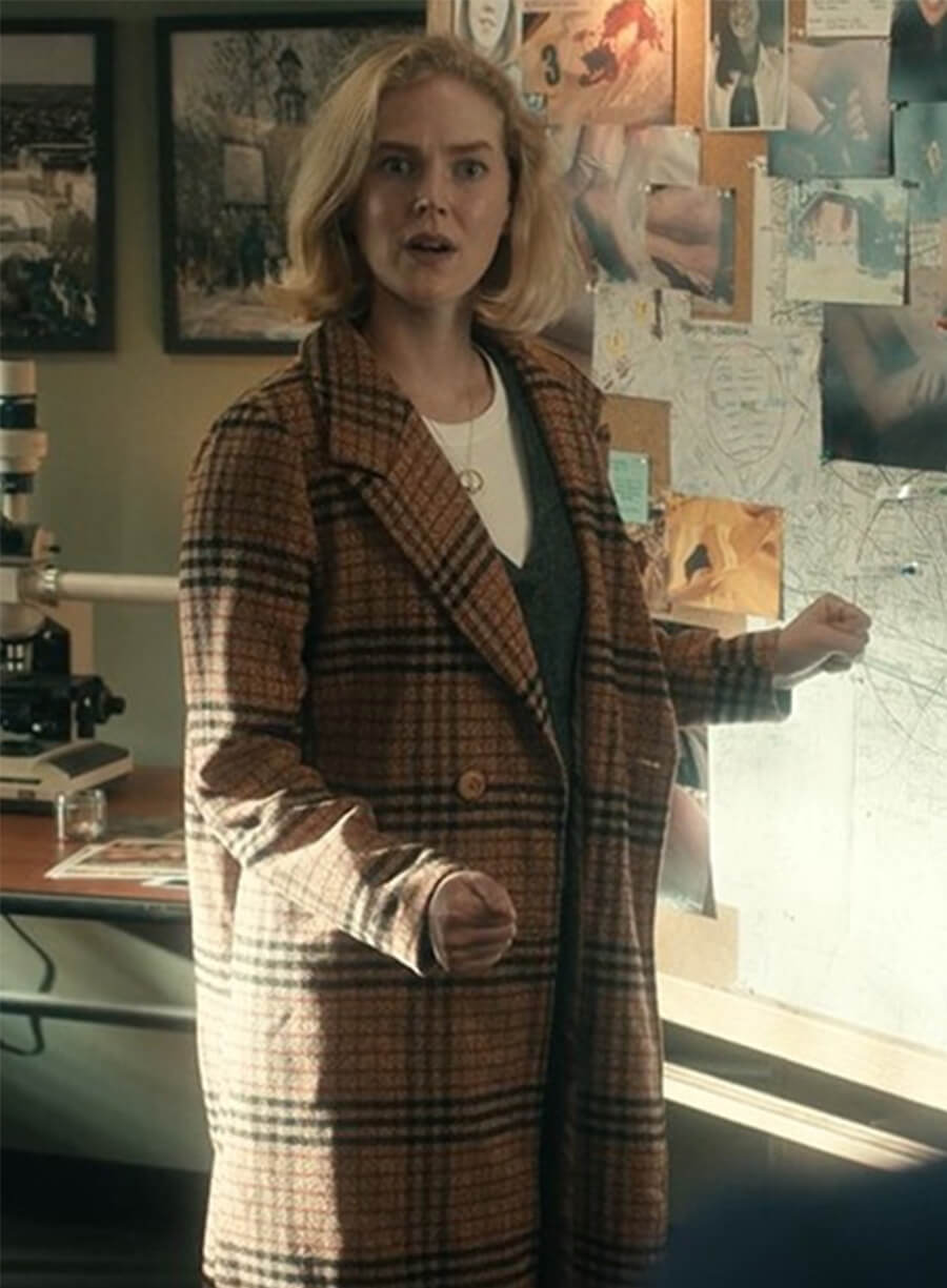 Rosy McEwen Scarpetta 2026 Past Kay Plaided Coat