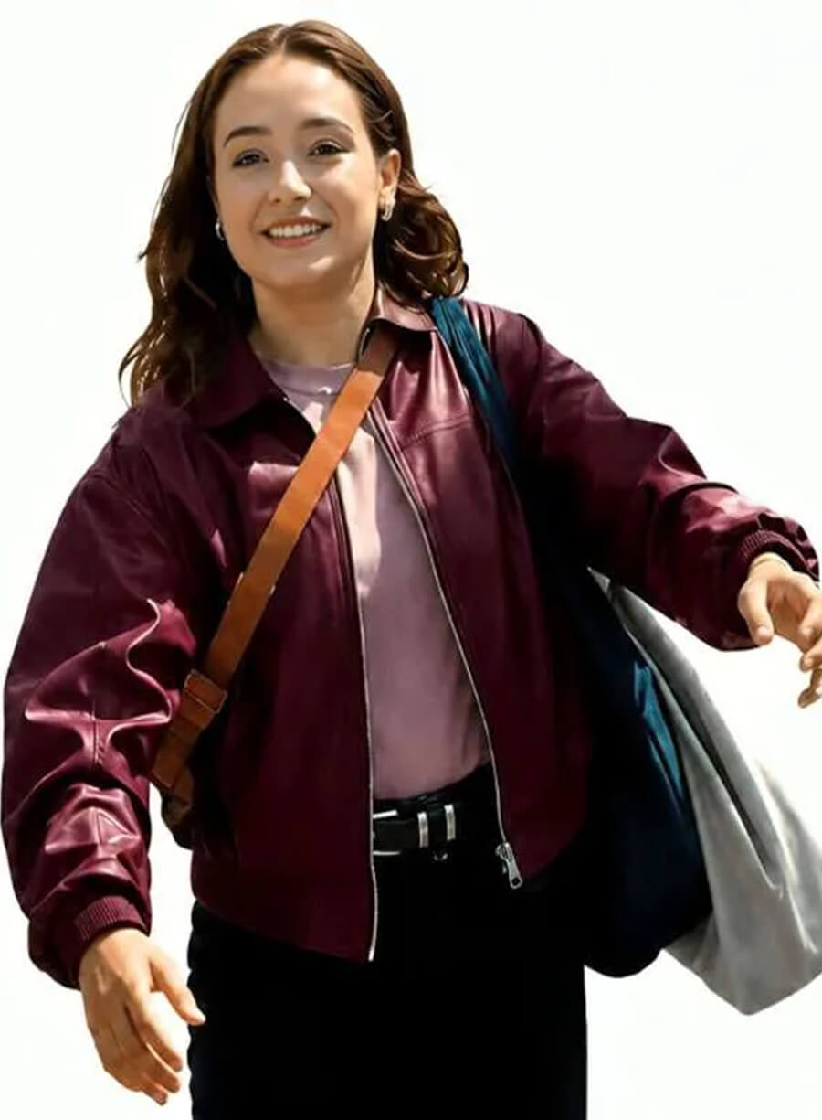 Ruby Stokes Below 2026 Mary Penney Burgundy Leather Jacket