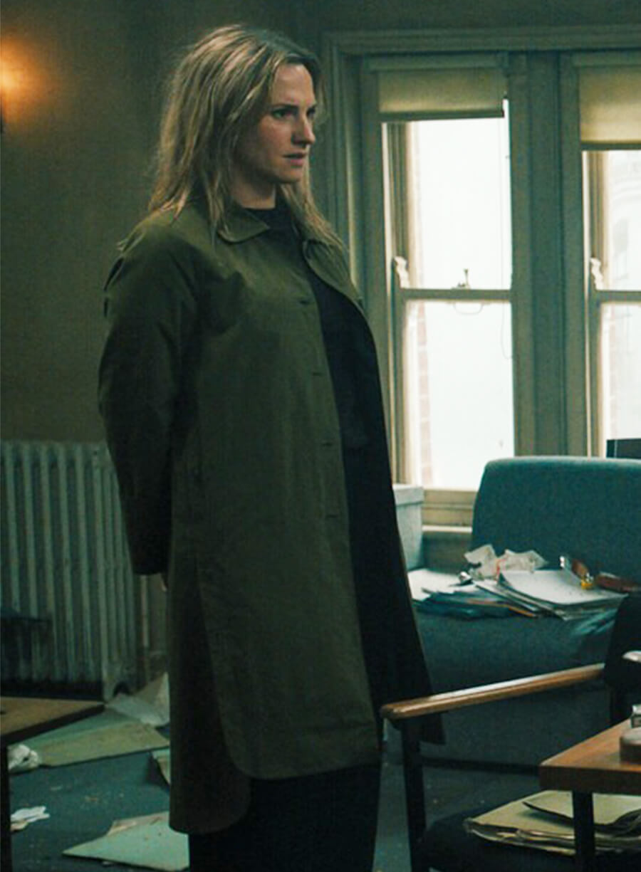 Ruth Bradley Slow Horses Emma Flyte Green Coat