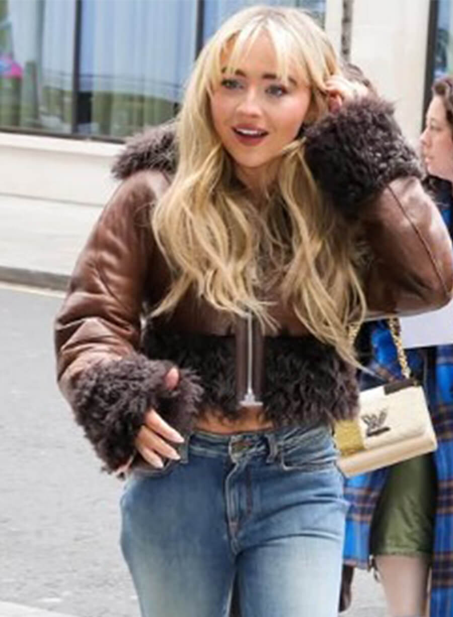 Sabrina Carpenter BBC Radio 1 Shearling Leather Jacket