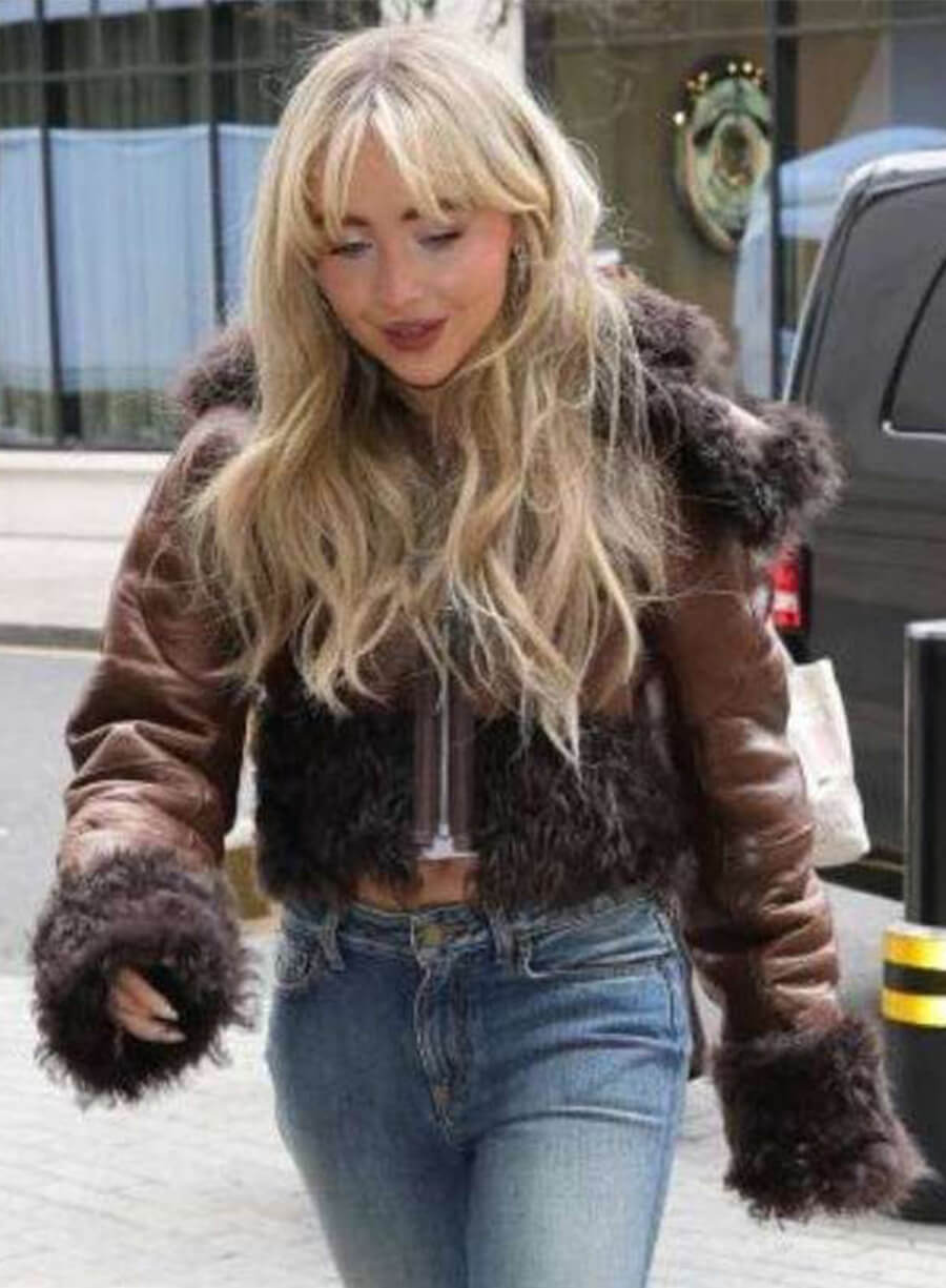 Sabrina Carpenter BBC Radio 1 Shearling Leather Jacket