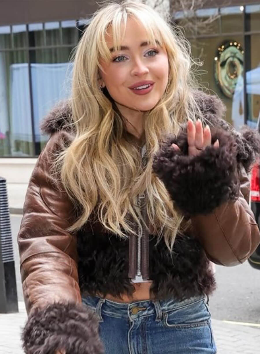 Sabrina Carpenter BBC Radio 1 Shearling Leather Jacket