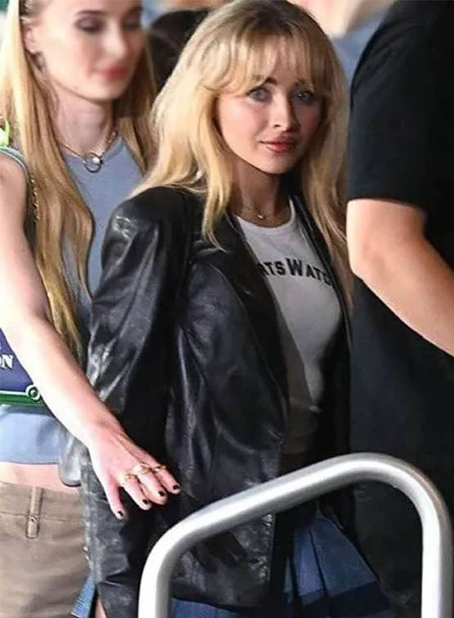 Sabrina Carpenter Black Leather Jacket