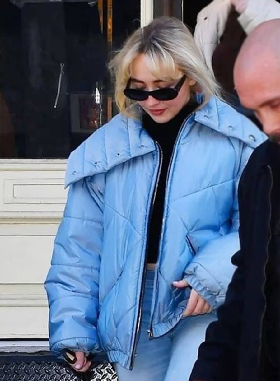 Sabrina Carpenter Blue Puffer Jacket