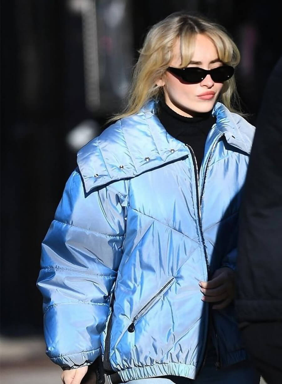 Sabrina Carpenter Blue Puffer Jacket