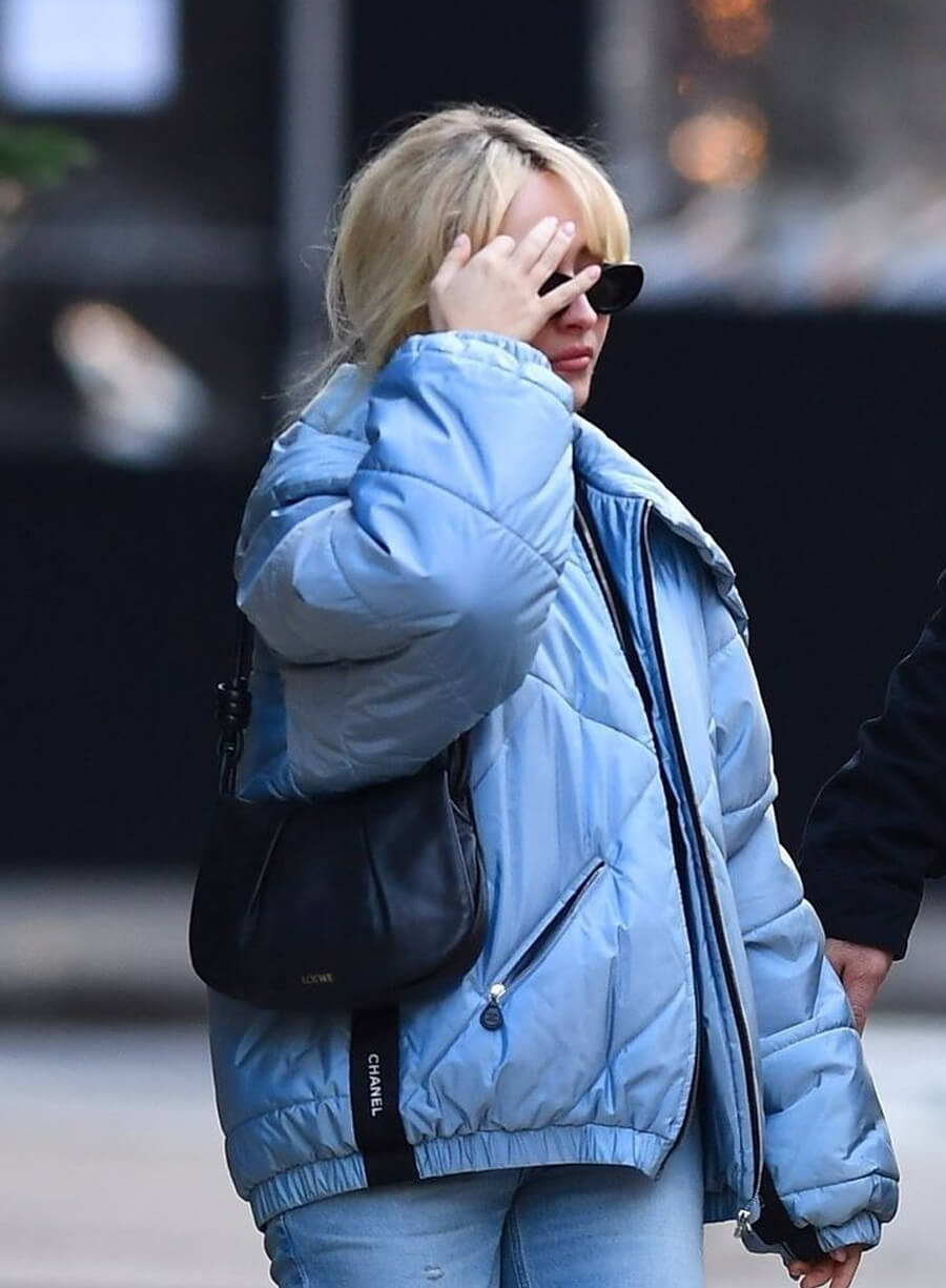 Sabrina Carpenter Blue Puffer Jacket