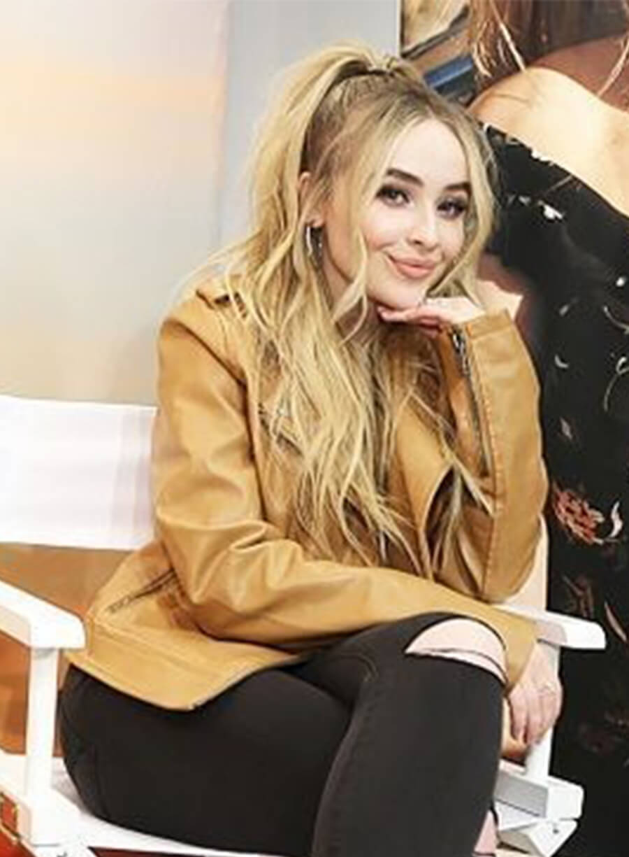 Sabrina Carpenter Brown Leather Jacket