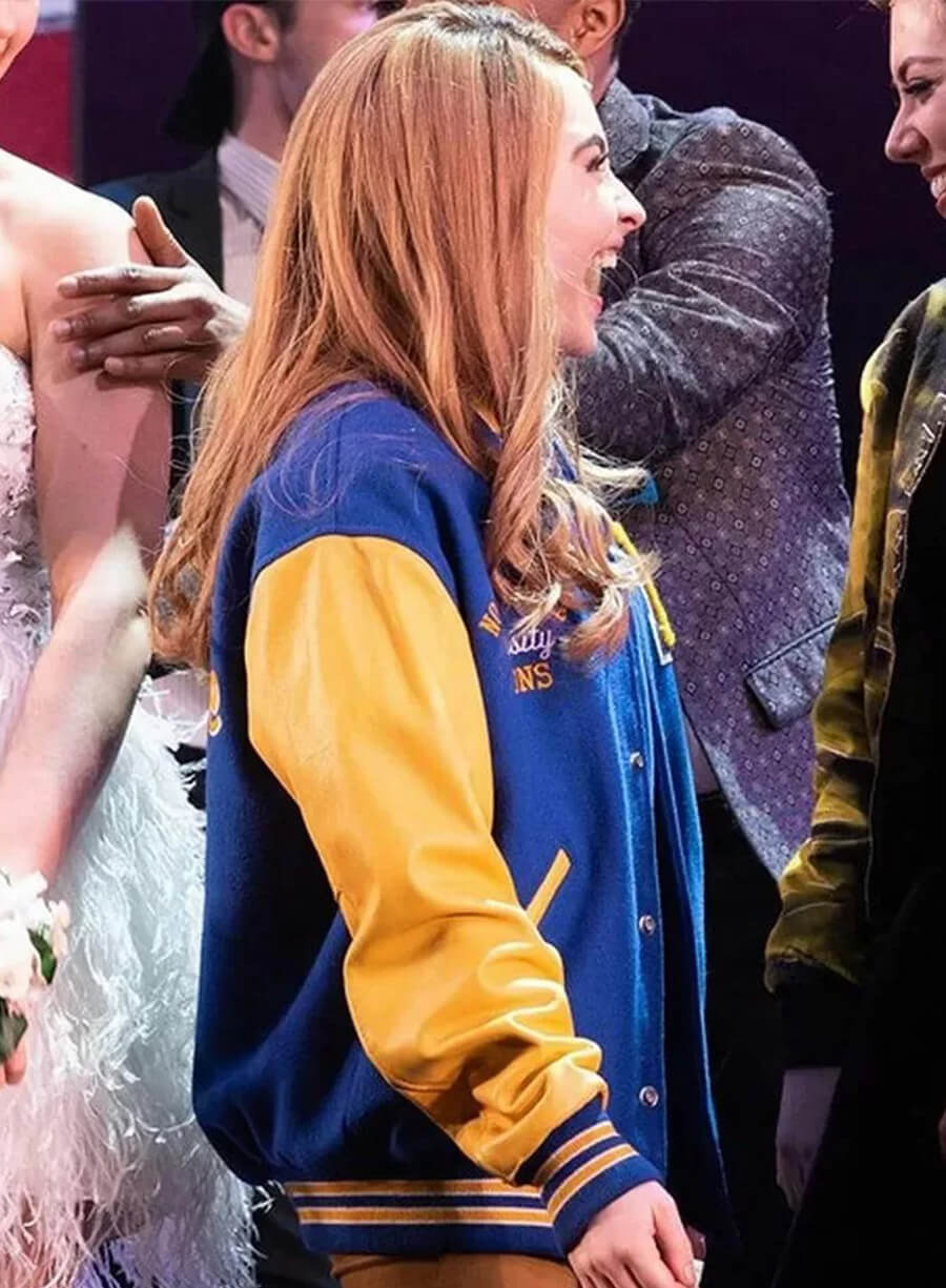 Sabrina Carpenter Mean Girls Movie Event Blue Varsity Jacket
