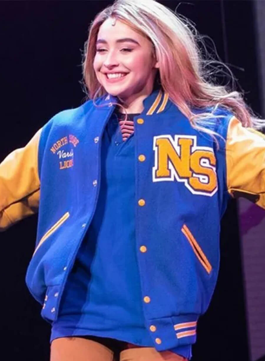 Sabrina Carpenter Mean Girls Movie Event Blue Varsity Jacket