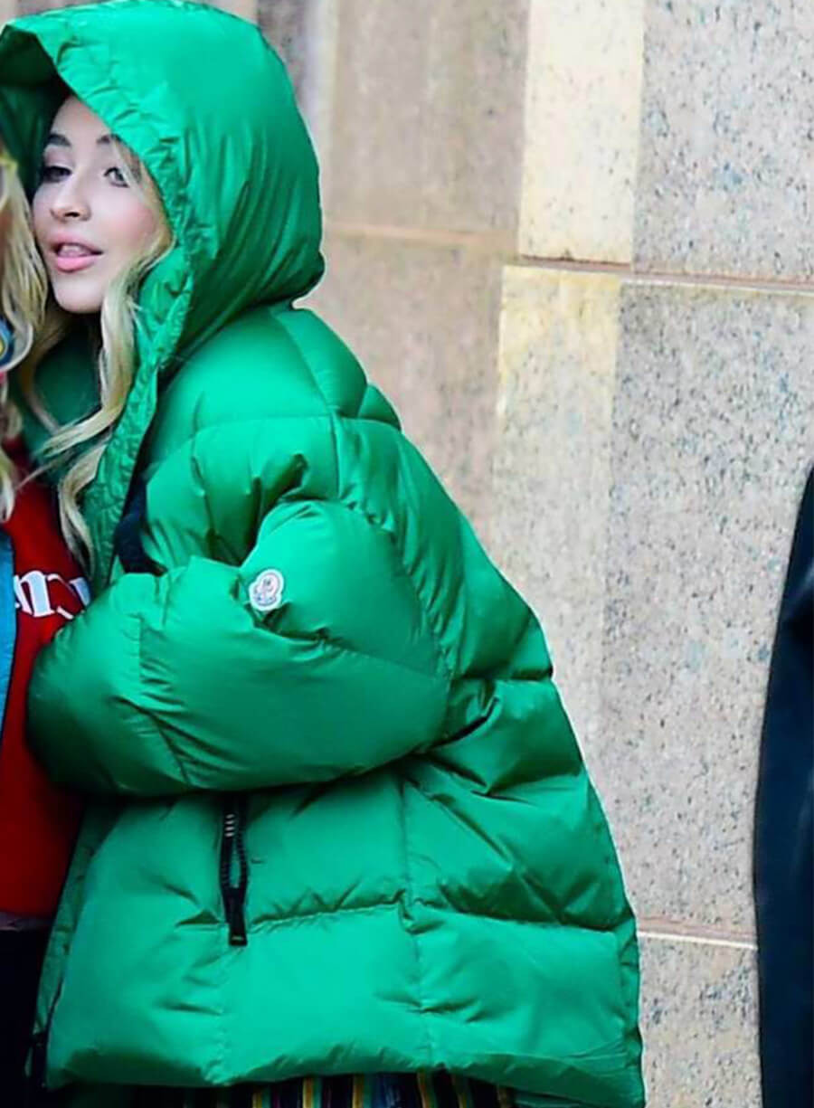 Sabrina Carpenter New York Street Style Green Jacket