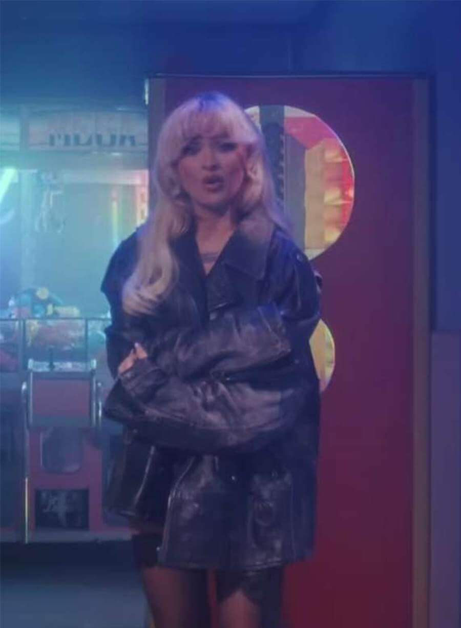 Sabrina Carpenter Please Please Please Black Leather Jacket