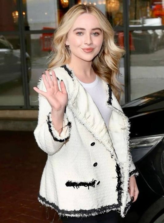 Sabrina Carpenter White Tweed Blazer