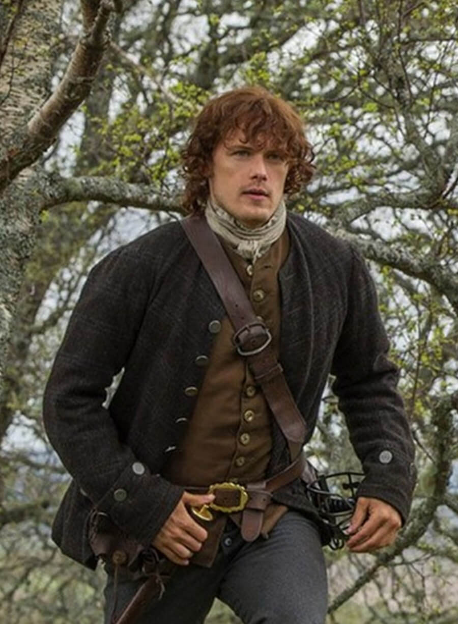 Sam Heughan Outlander S01 Jamie Fraser Wool Jacket Coat