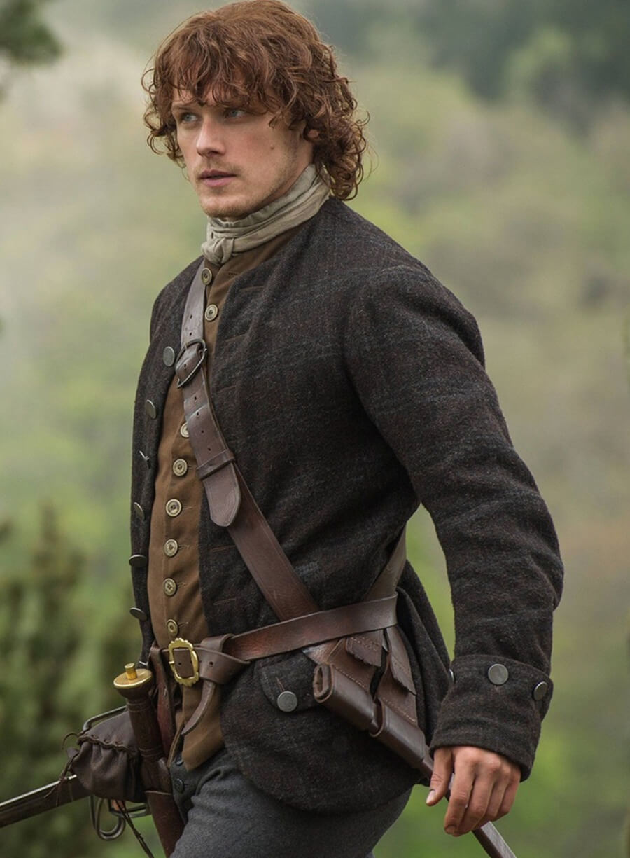 Sam Heughan Outlander S01 Jamie Fraser Wool Jacket Coat