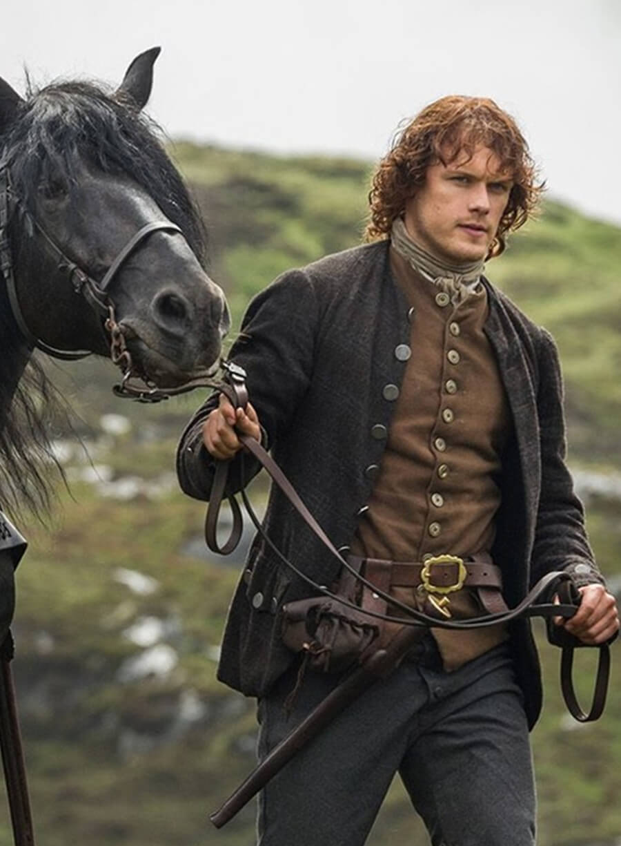 Sam Heughan Outlander S01 Jamie Fraser Wool Jacket Coat