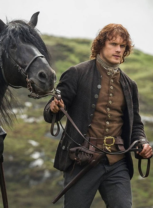 Sam Heughan Outlander S01 Jamie Fraser Wool Jacket Coat