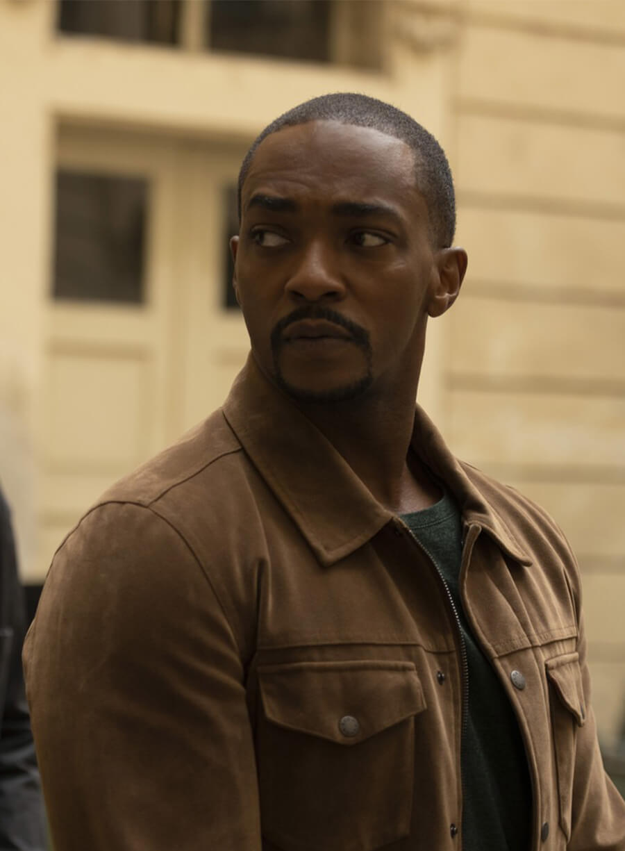 Sam Wilson The Falcon and the Winter Soldier Brown Suede Jacket 