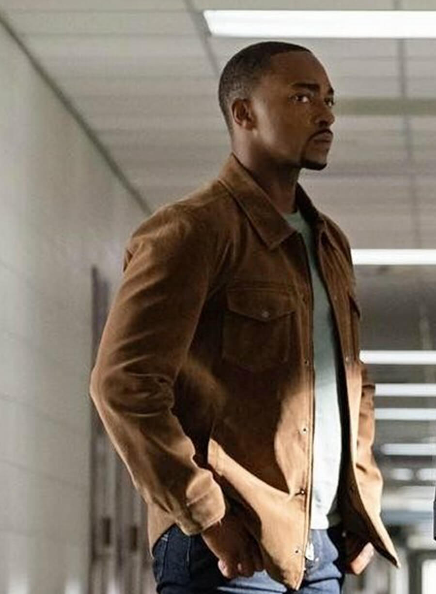 Sam Wilson The Falcon and the Winter Soldier Brown Suede Jacket 