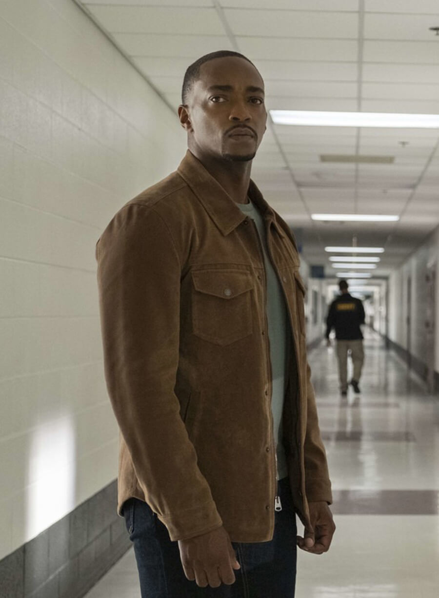 Sam Wilson The Falcon and the Winter Soldier Brown Suede Jacket 