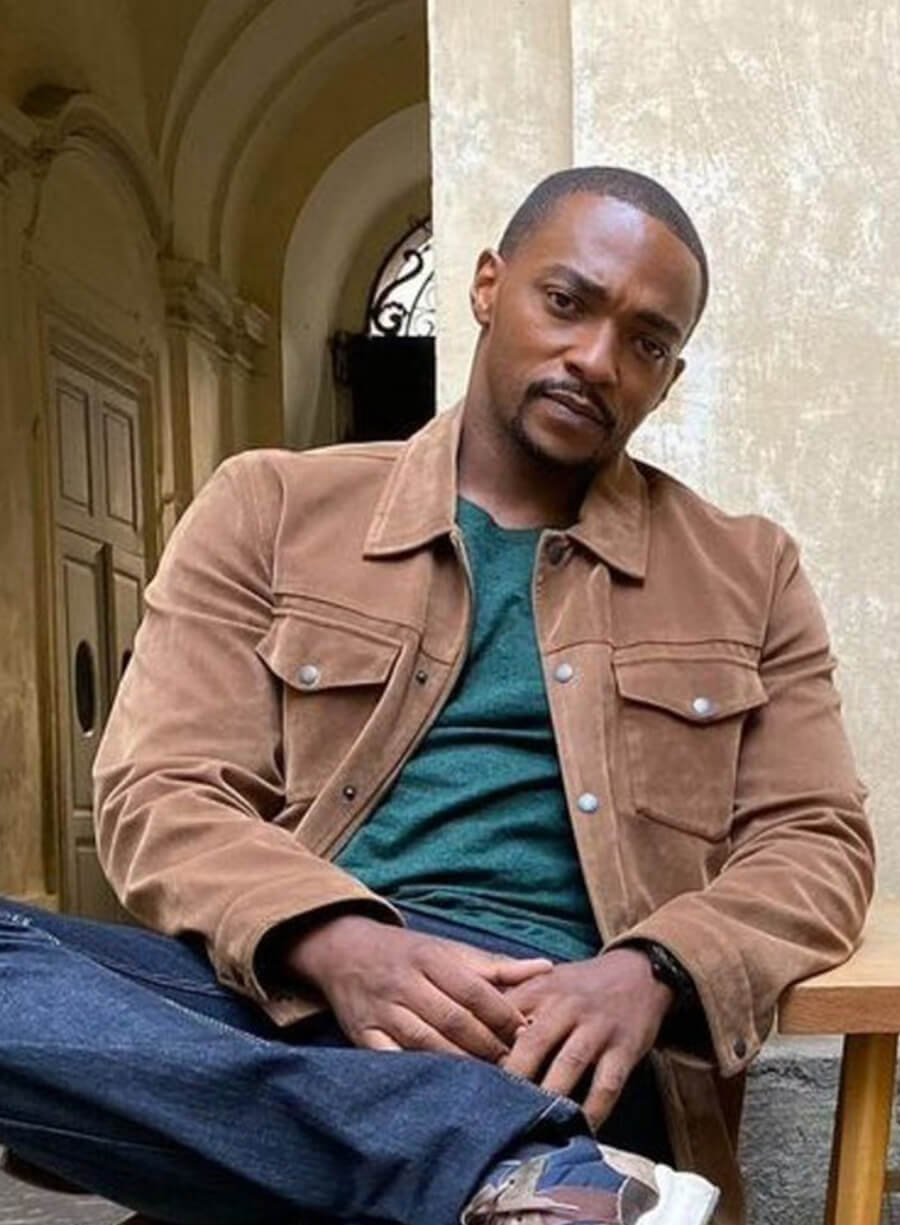 Sam Wilson The Falcon and the Winter Soldier Brown Suede Jacket 