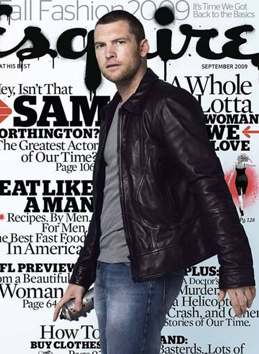 Sam Worthington Black Leather Jacket