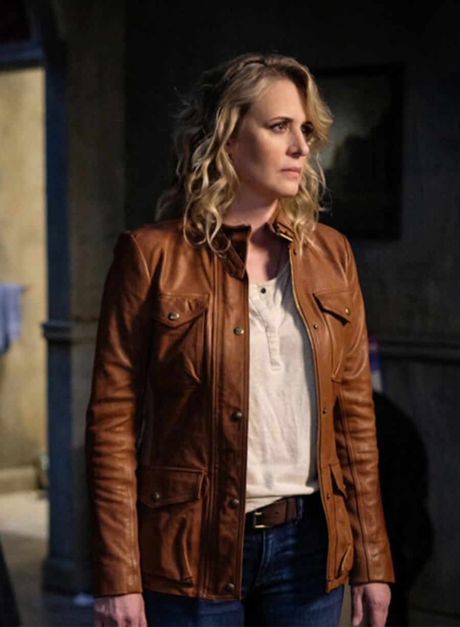 Samantha Smith Supernatural S14 Mary Winchester Brown Leather Jacket