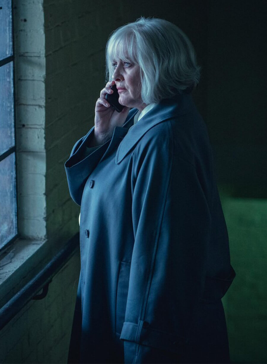 Sarah Lancashire Black Doves Reed Grey Coat