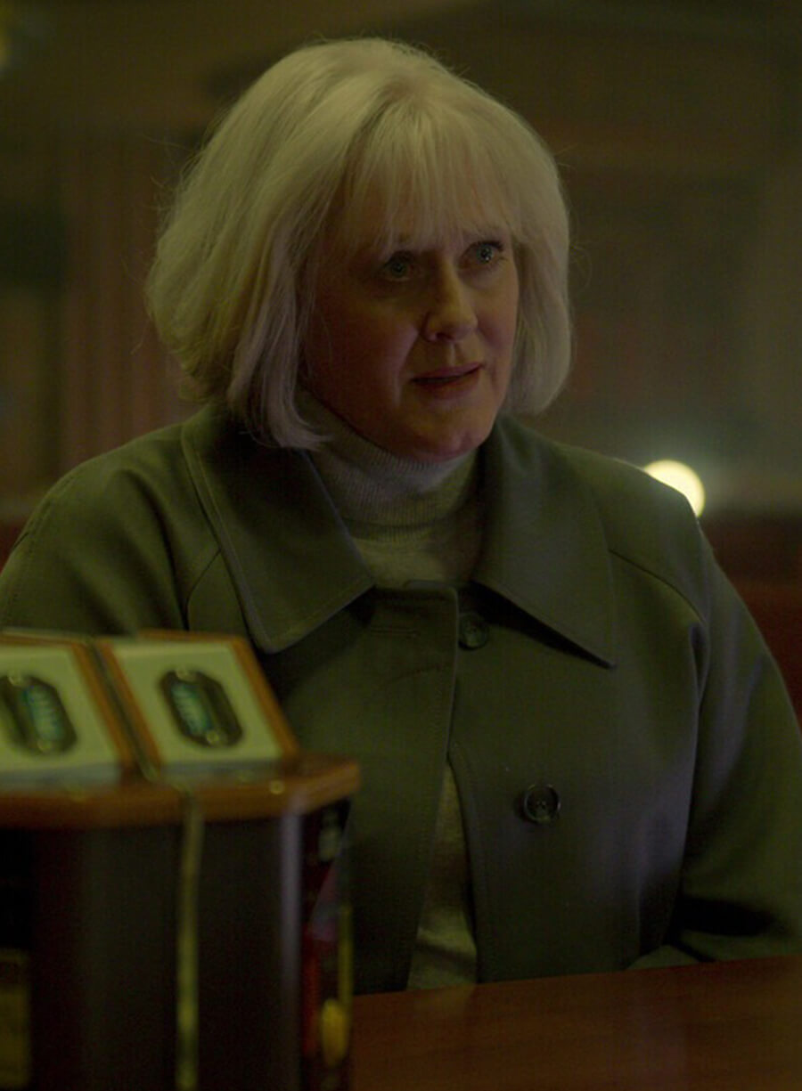 Sarah Lancashire Black Doves Reed Grey Coat