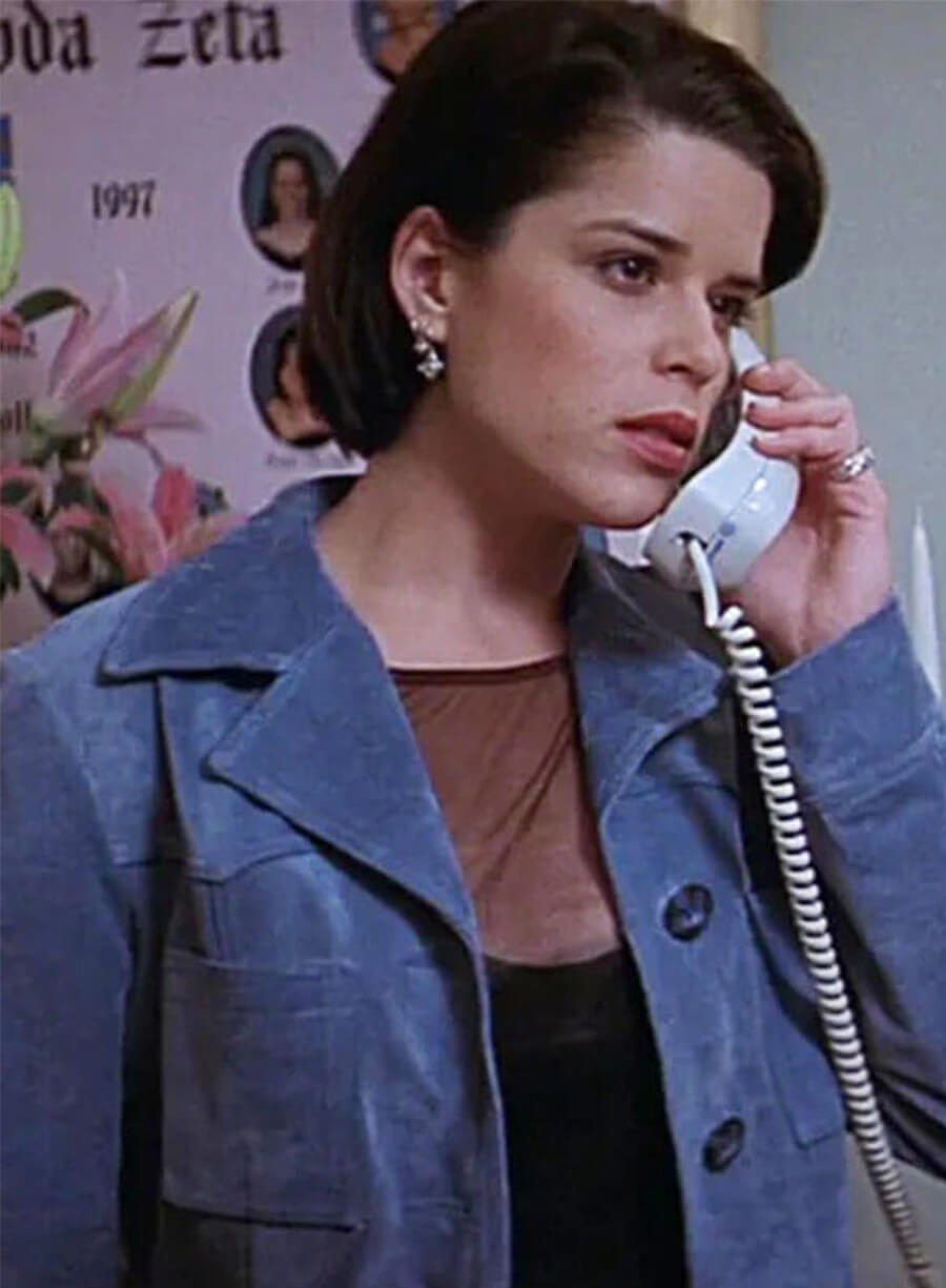 Scream 2 Neve Campbell Sidney Blue Suede Jacket