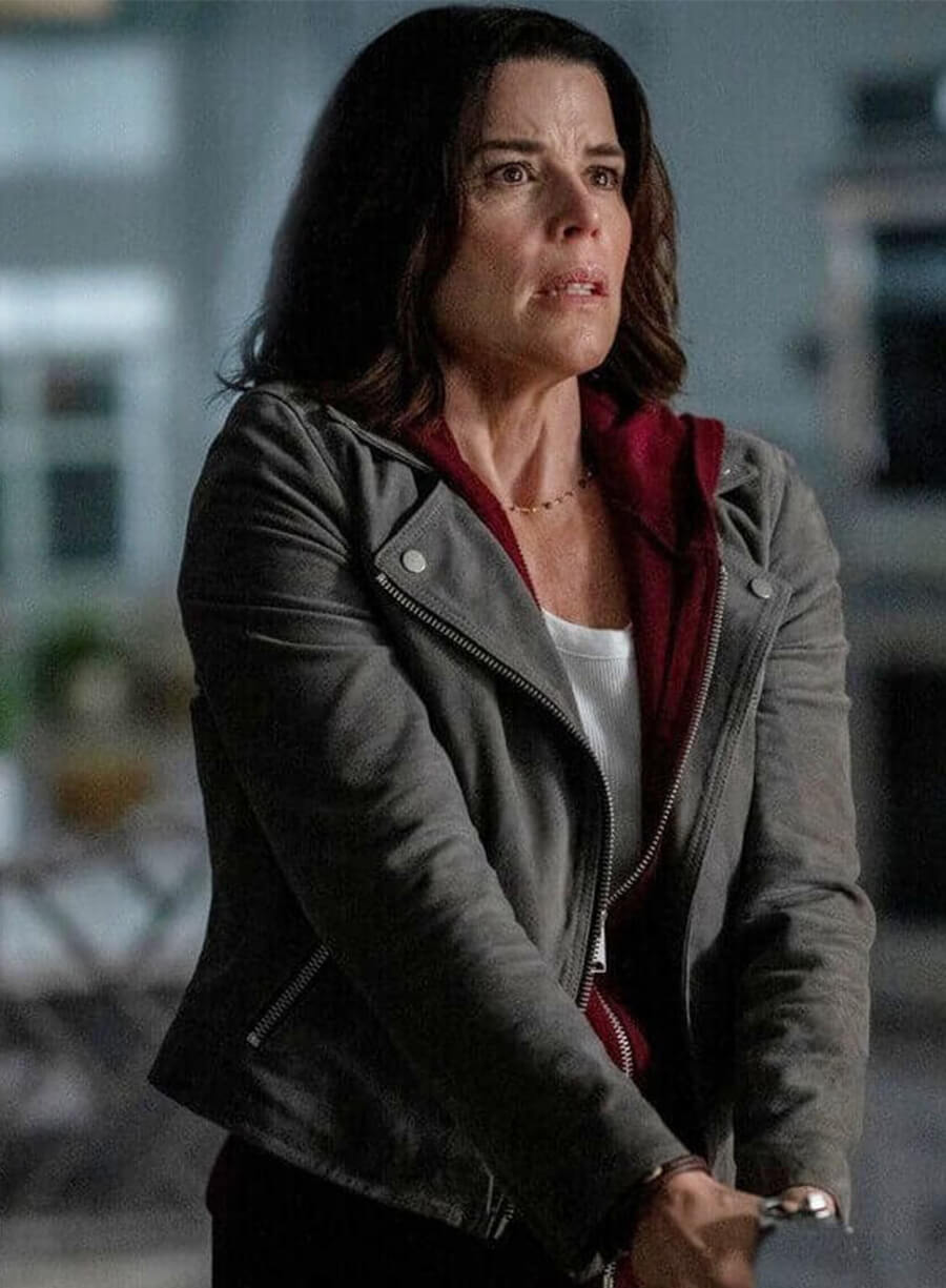 Scream 7 Sidney Prescott Suede Grey Jacket
