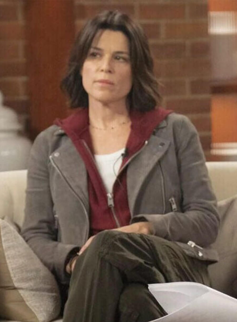 Scream 7 Sidney Prescott Suede Grey Jacket