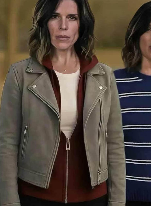Scream 7 Sidney Prescott Suede Grey Jacket