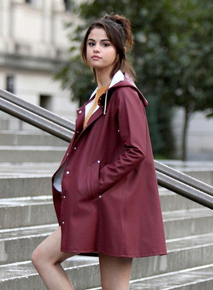 Selena Gomez A Rainy Day in New York Chan Tyrell Raincoat