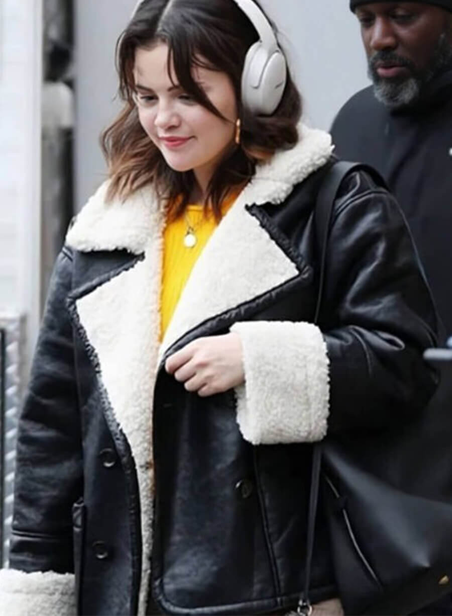Selena Gomez Only Murders in the Building Mabel Mora Shearling Leather Jacket