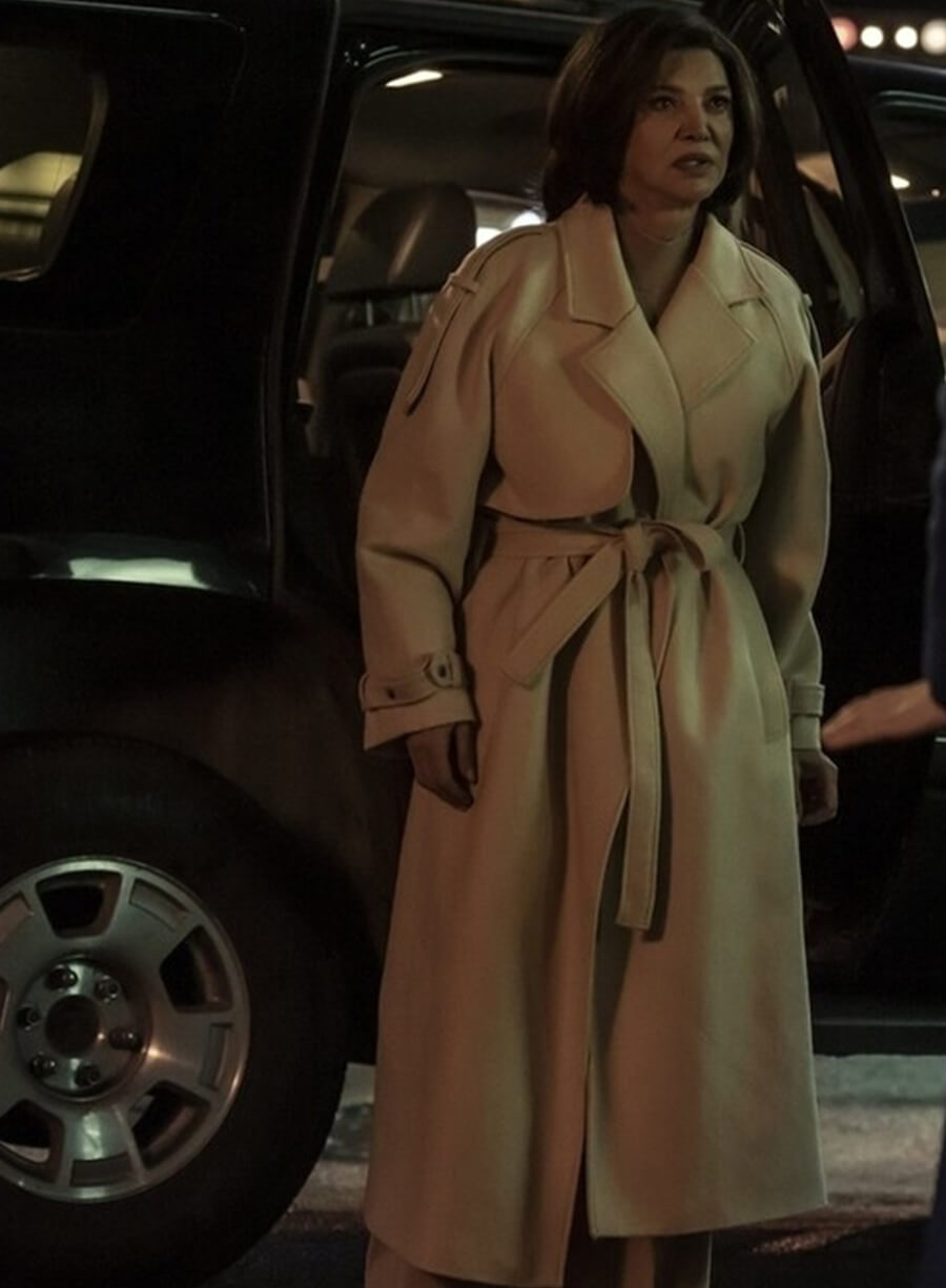 Shohreh Aghdashloo The Penguin Nadia Maroni Trench Coat