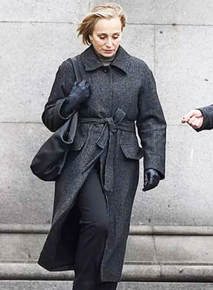 Slow Horses S01 Diana Taverner Black Wool Trench Coat