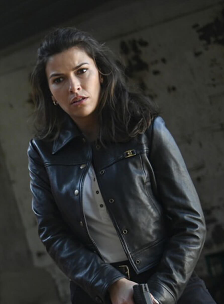 Sofia Pernas Tracker S02 Billie Matalon Black Leather Jacket