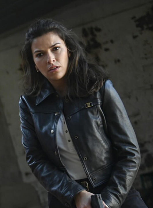Sofia Pernas Tracker S02 Billie Matalon Black Leather Jacket