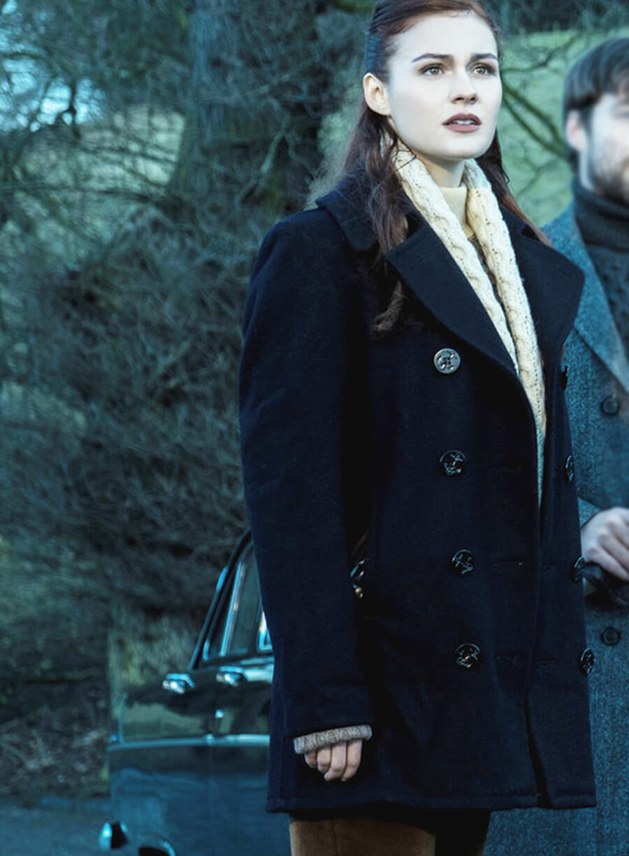 Sophie Skelton Outlander S02 Brianna Randall Wool Peacoat 