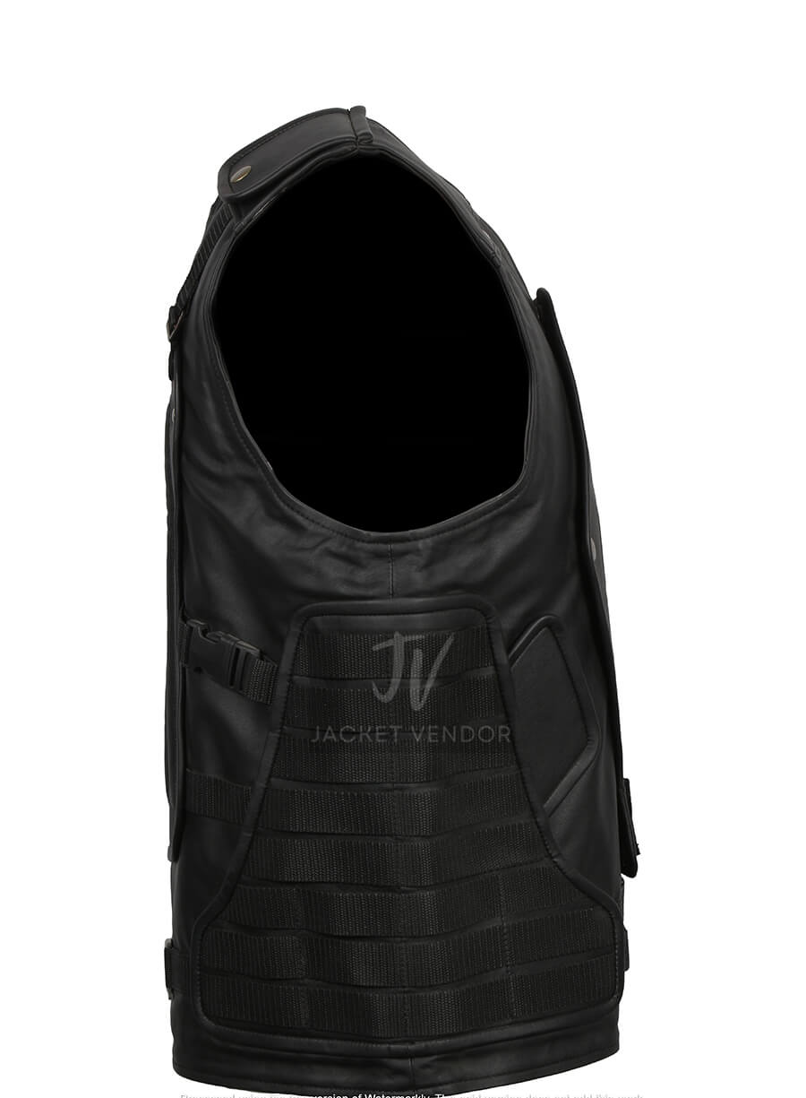 Spiderman Leather Black Vest Costume