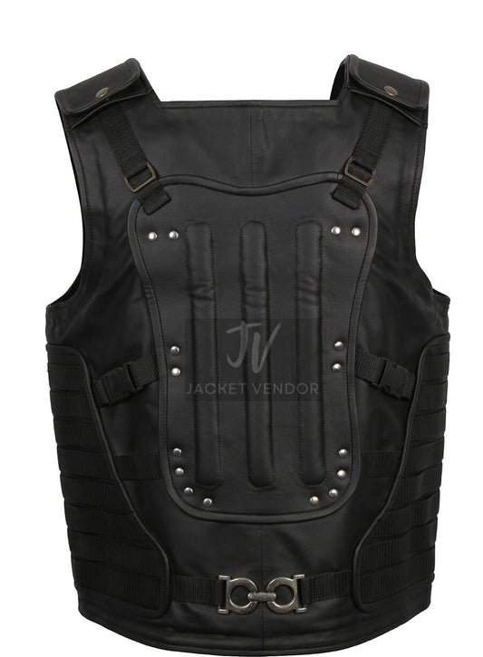 Spiderman Leather Black Vest Costume