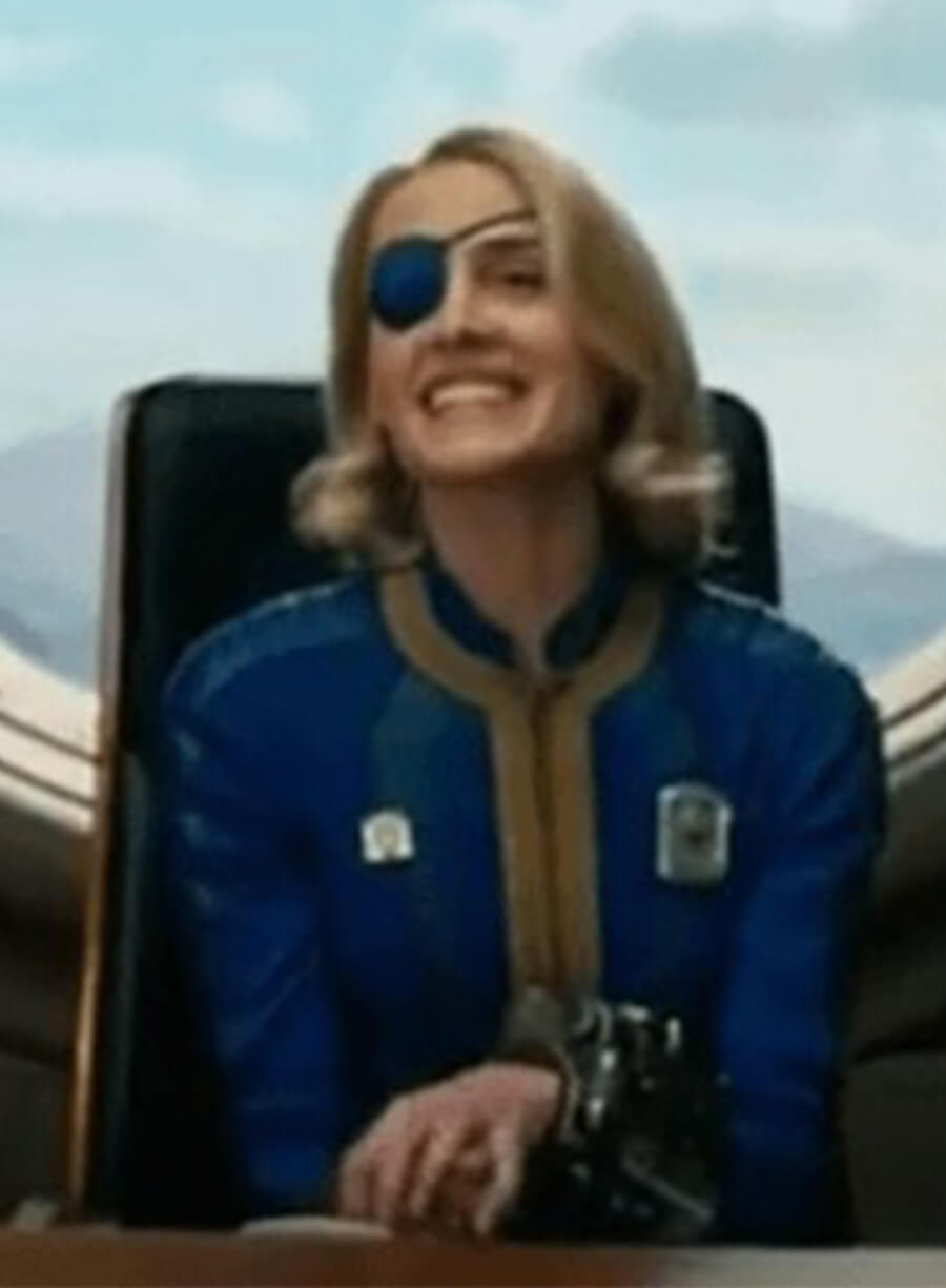 Steph Harper Fallout S02 Blue Leather Costume Jacket 