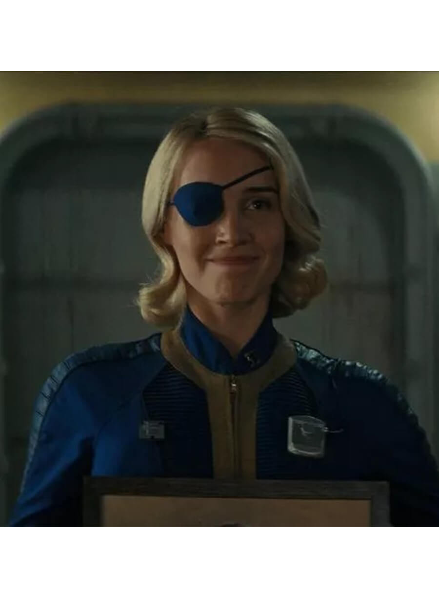 Steph Harper Fallout S02 Blue Leather Costume Jacket 