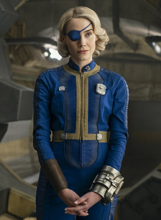 Steph Harper Fallout S02 Blue Leather Costume Jacket 