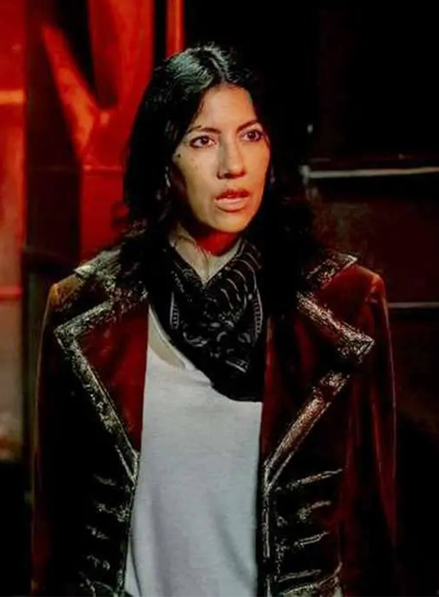 Stephanie Beatriz Twisted Metal Quiet Maroon Jacket 
