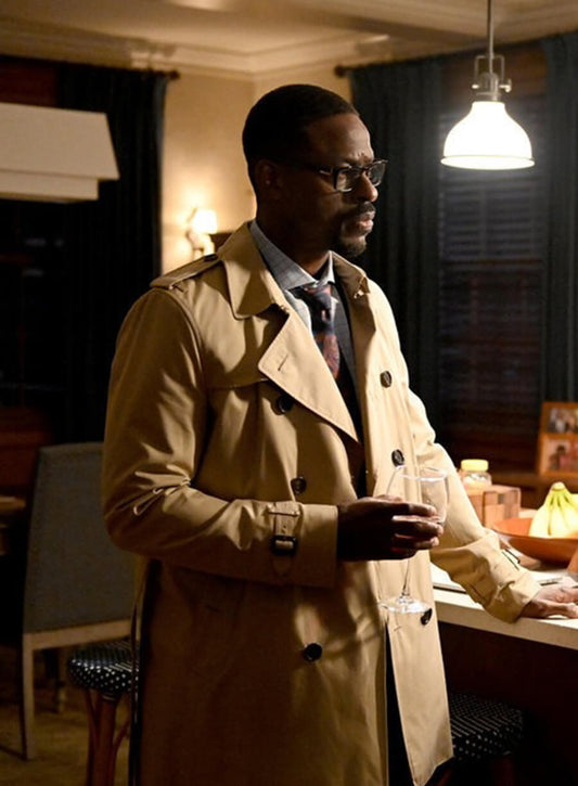 Sterling K. Brown This IS Us Randall Pearson Beige Coat